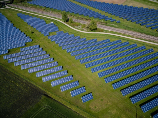 Drone photo of solar panels