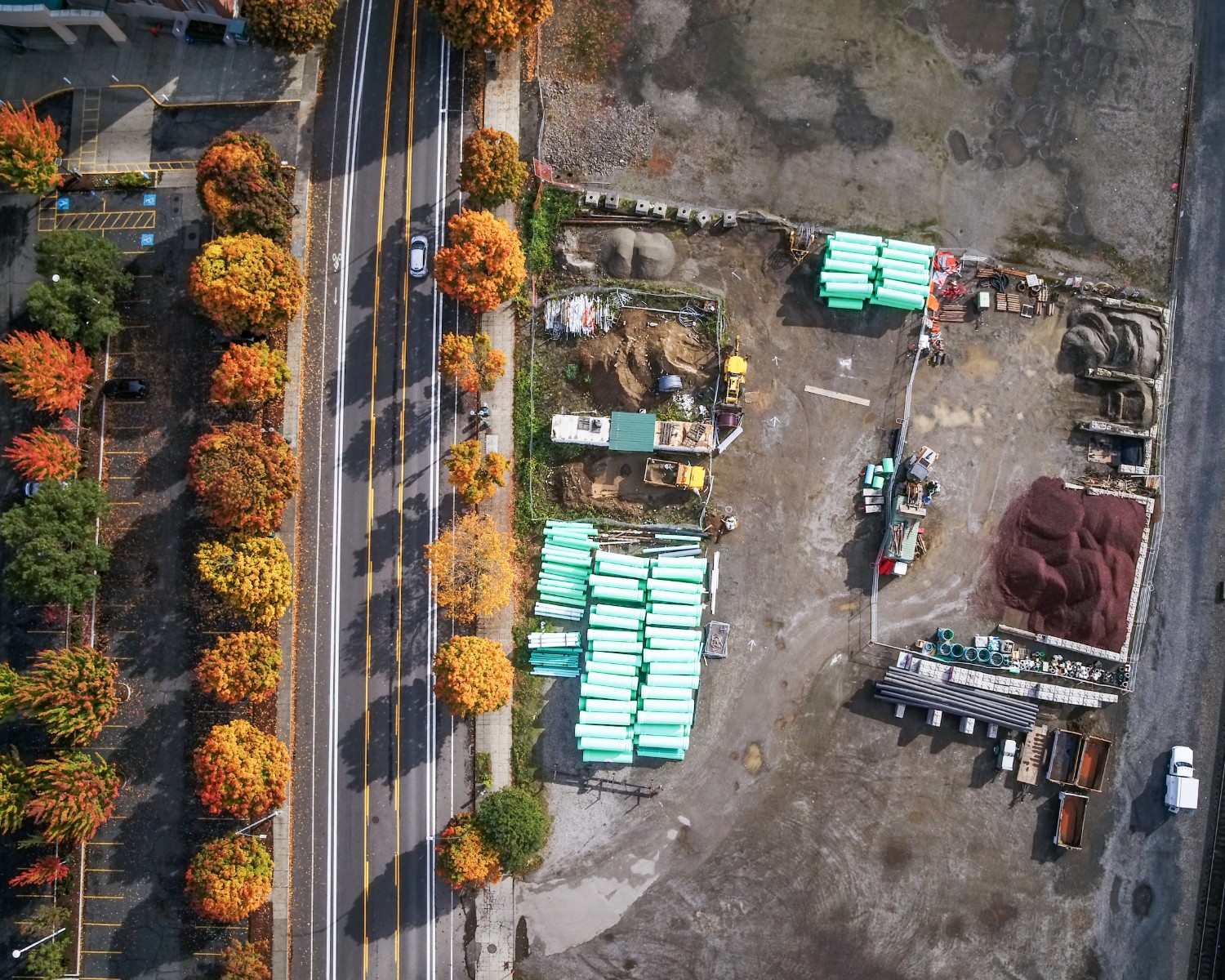 aerial photo of construction site
