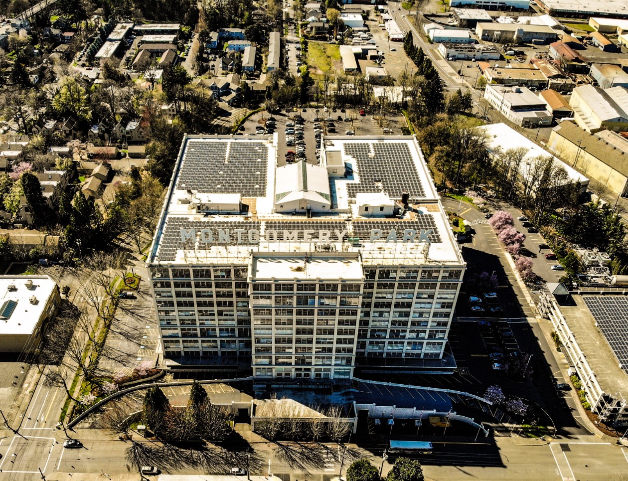 drone photo of Montgomery Park