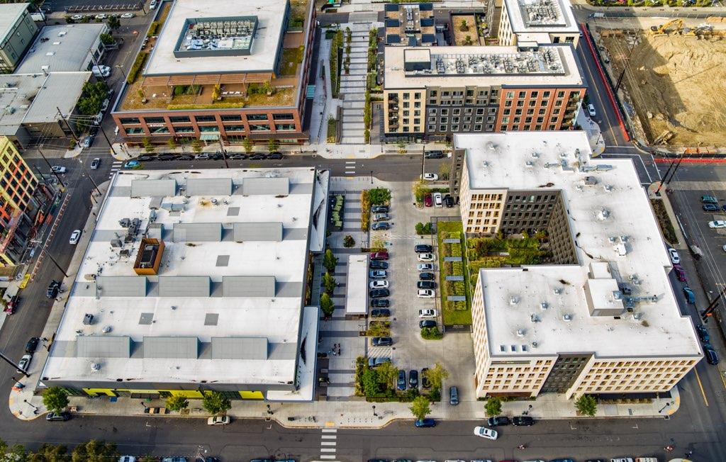 Aerial photo of buildings in Portland, Oregon