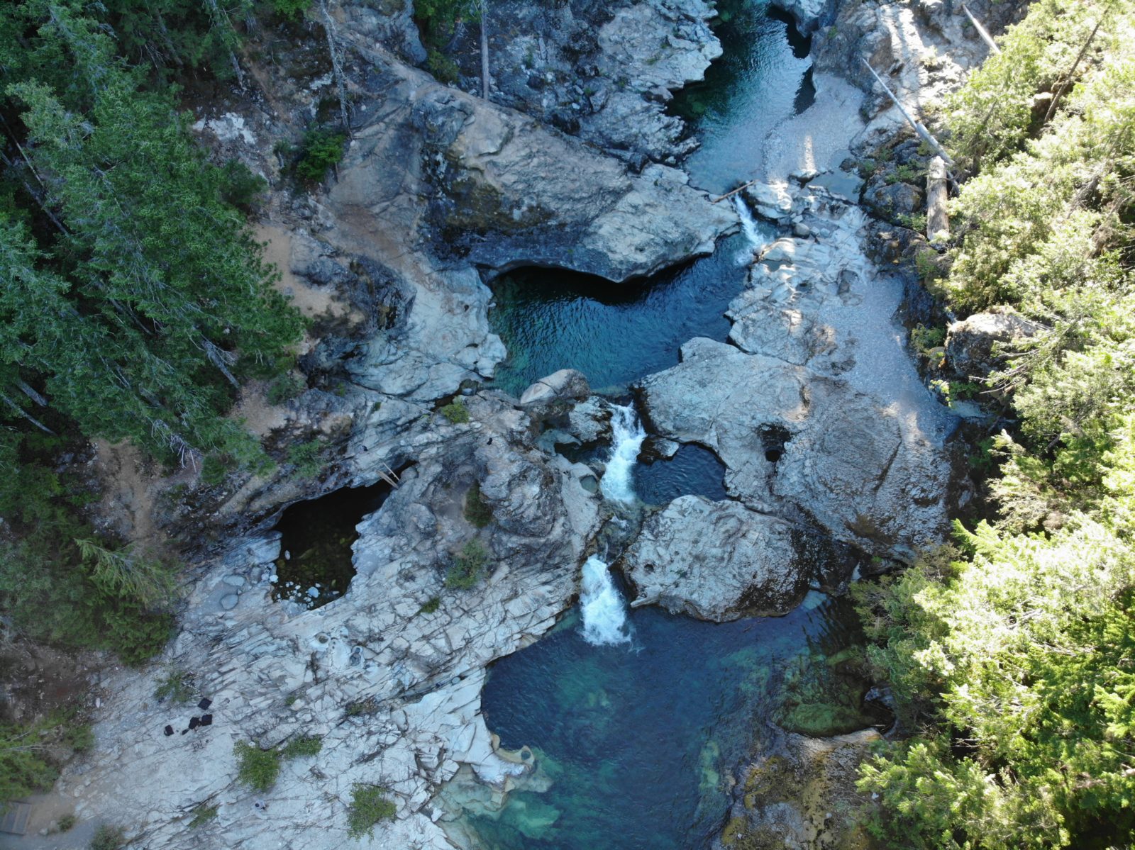 Aerial photo of Three Pools in Willamette National Forest